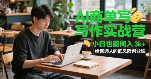 AI商单写作实战营，小白也能周入3k+，给普通人的低风险创业课-源创极客