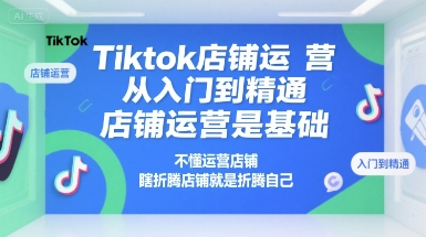 Tiktok店铺运营从入门到精通，店铺运营是基础，不懂运营店铺，瞎折腾店铺就是折腾自己-源创极客