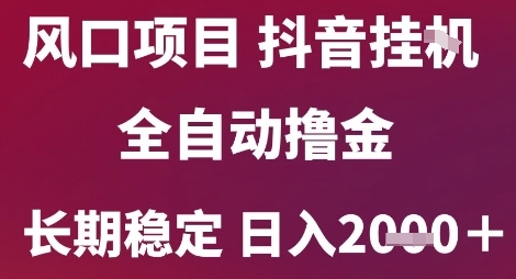 风口项目，六月最新玩法抖音无人挂G，全自动撸金，长期稳定 日入2k+【揭秘】-源创极客