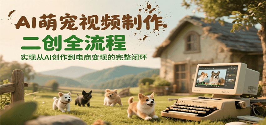 AI萌宠视频制作二创全流程，实现从AI创作到电商变现的完整闭环-源创极客