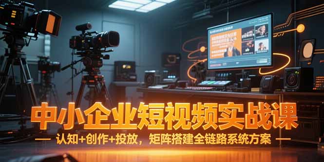 中小企业短视频实战课，认知+创作+投放，矩阵搭建全链路系统方案-源创极客