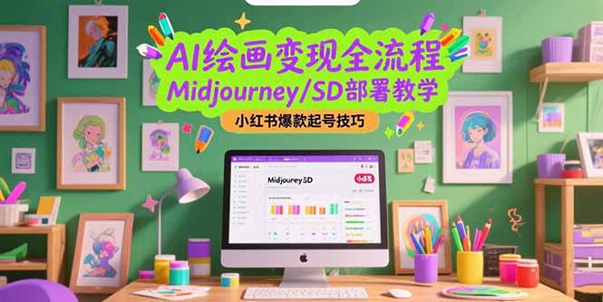 AI绘画变现全流程，Midjourney/SD部署教学，小红书爆款起号技巧-源创极客