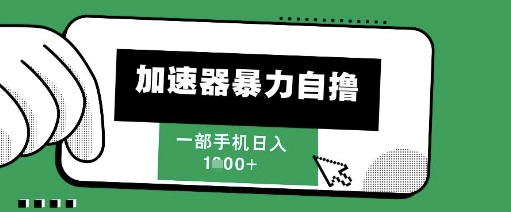 205新风口，加速器暴力自撸，单机日入1k+【揭秘】-源创极客