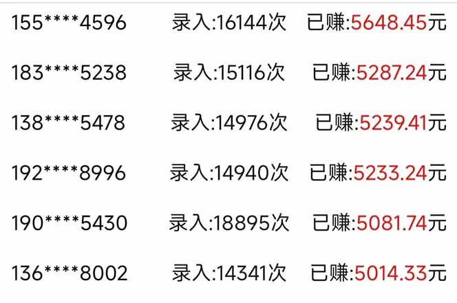 信息录入，几秒一单，只需一部手机，小白轻松上手，日入500＋-源创极客