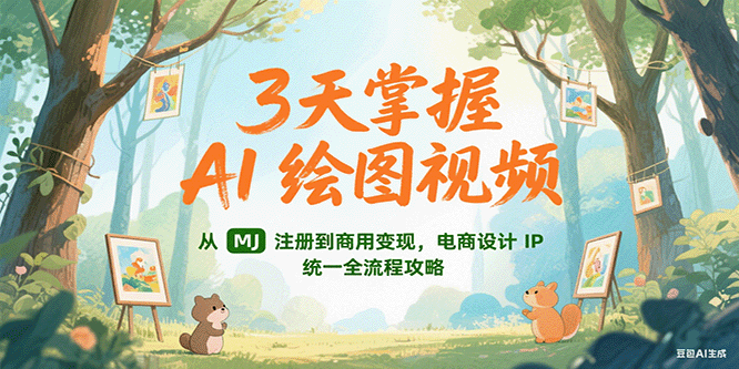 3天掌握AI绘图视频，从MJ 注册到商用变现，电商设计IP统一全流程攻略-源创极客