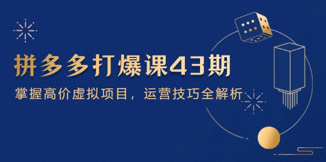 拼多多打爆课第 43 期，掌握高价虚拟项目，运营技巧全解析(15节-源创极客