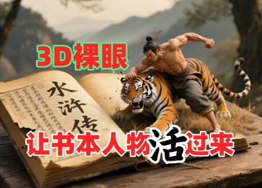 书本人物裸眼3D视频，新的玩法，流量超猛，保姆级教程-源创极客