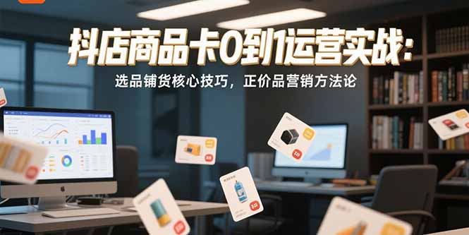 抖店商品卡0到1运营实战：选品铺货核心技巧，正价品营销方法论-源创极客