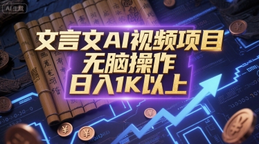 文言文AI视频项目，无脑操作，日入1K以上-源创极客