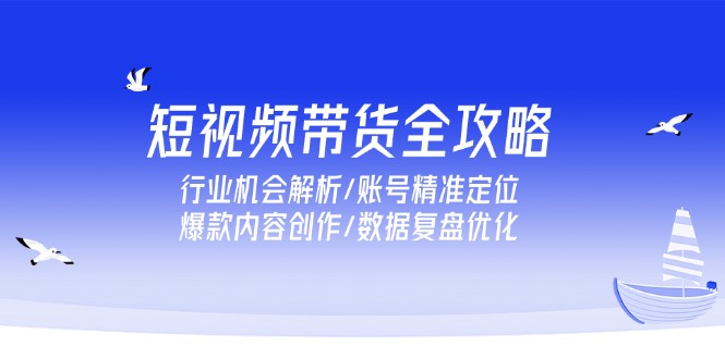 短视频带货全攻略，行业机会解析/账号精准定位/爆款内容创作/数据复盘优化-源创极客