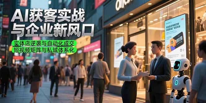 AI获客实战与企业新风口，实体店逆袭与自动化成交 短视频矩阵与私域体系化-源创极客