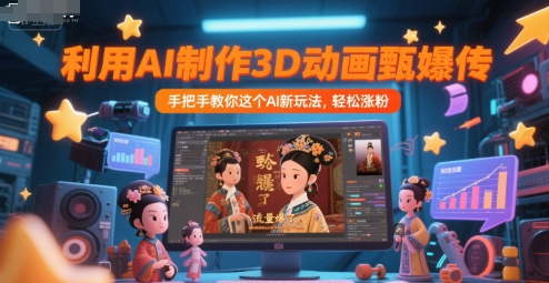 利用AI制作3D动画甄嬛传，流量爆了，手把手教你这个AI新玩法，轻松涨粉-源创极客