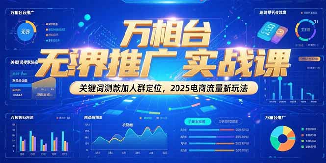 万相台无界推广实战课，关键词测款加人群定位，2025电商流量新玩法-源创极客