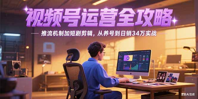 2025视频号运营全攻略，推流机制加短剧剪辑，从养号到日销34万实战-源创极客