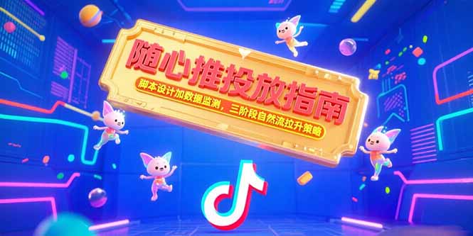 随心推投放指南，脚本设计加数据监测，三阶段自然流拉升策略-源创极客