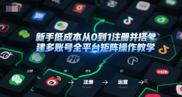 新手低成本从0到1注册并搭建多账号全平台矩阵操作教学，手机号-邮箱-IP-工具-源创极客