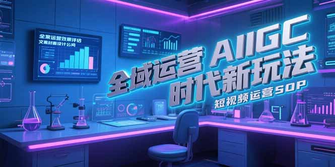全域运营AIGC时代新玩法，文案封面设计公式，短视频运营SOP-源创极客