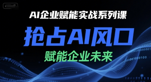 AI企业赋能实战系列课，抢占AI风口，赋能企业未来-源创极客
