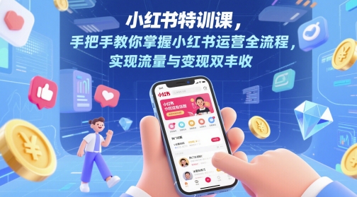 小红书特训课，手把手教你掌握小红书运营全流程，实现流量与变现双丰收-源创极客