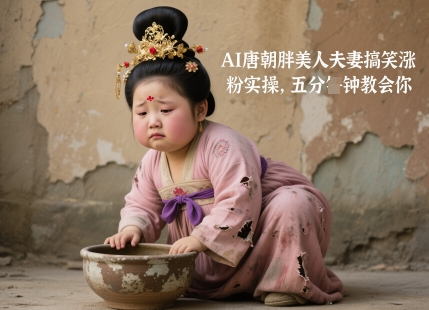 AI唐朝胖美人夫妻搞笑涨粉实操，五分钟教会你-源创极客