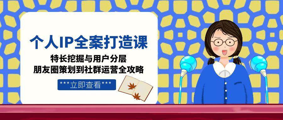 个人IP全案打造课，特长挖掘与用户分层，朋友圈策划到社群运营全攻略-源创极客