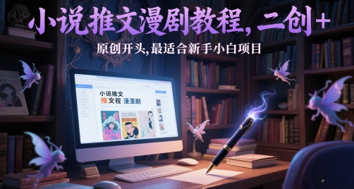 小说推文漫剧教程，二创+原创开头，最适合新手小白项目-源创极客