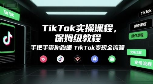 TikTok实操课程，保姆级教程，手把手带你跑通TikTok变现全流程-源创极客