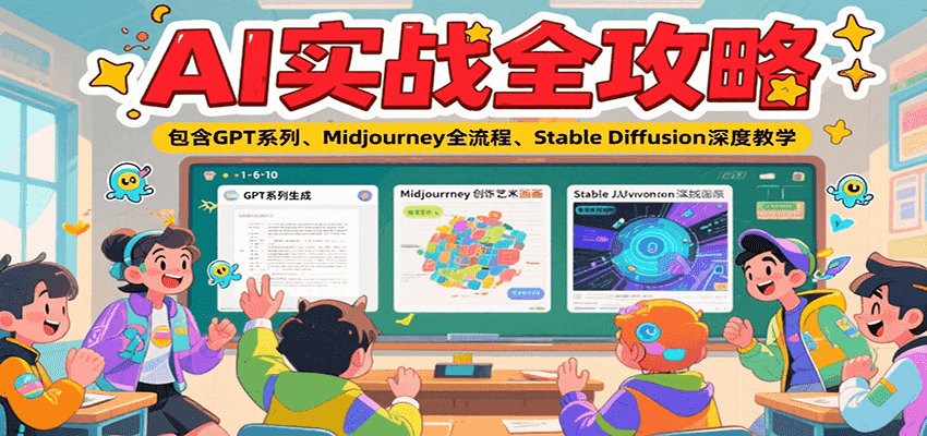 AI实战全攻略，包含GPT系列、Midjourney全流程、Stable Diffusion深度教学-源创极客