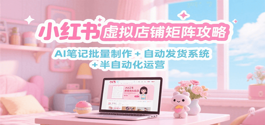 小红书虚拟店铺矩阵攻略：AI笔记批量制作 + 自动发货系统 + 半自动化运营-源创极客