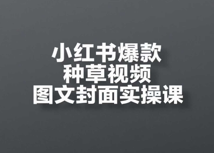 小红书爆款种草视频图文封面实操课，​开店、选品、引流、变现全流程-源创极客