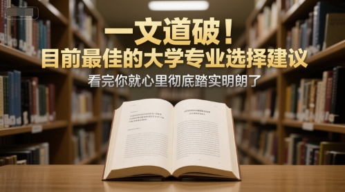 付费文章：一文道破！目前最佳的大学专业选择建议，看完你就心里彻底踏实明朗了-源创极客