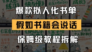 最新爆款拟人化书单玩法，假如书籍会说话，保姆级教程-源创极客