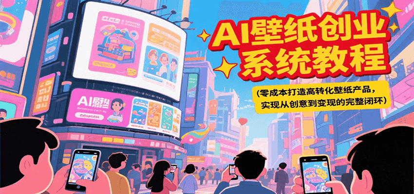 AI壁纸创业系统教程，零成本打造高转化壁纸产品，实现从创意到变现的完整闭环-源创极客