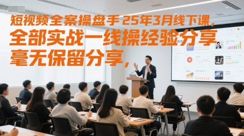 短视频全案操盘手25年3月线下课，全部实战一线操盘手经验分享，毫无保留分享，全是干货-源创极客