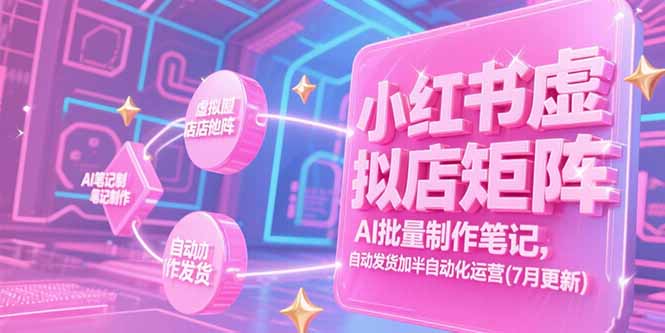 小红书虚拟店矩阵，AI批量制作笔记，自动发货加半自动化运营(7月更新-源创极客