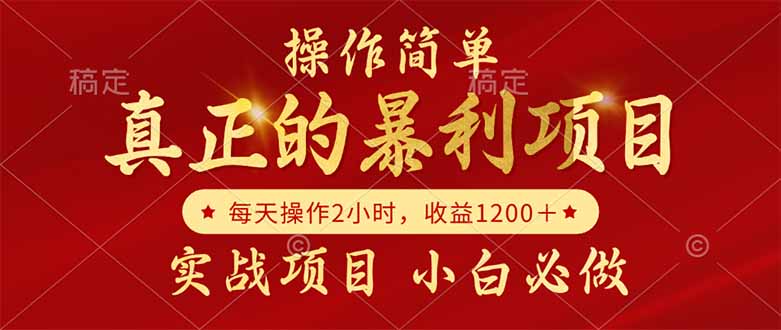 真正的暴利项目，操作简单，每天收益1200＋，自己做老板-源创极客