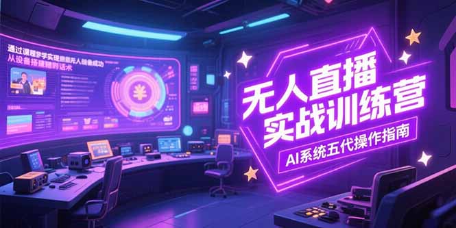 无人直播实操训练营，从设备搭建到话术，AI系统五代操作指南(7月更新-源创极客