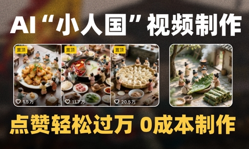 爆款1000W+播放微缩景观迷你小人国AI视频0成本制作全流程教学-源创极客
