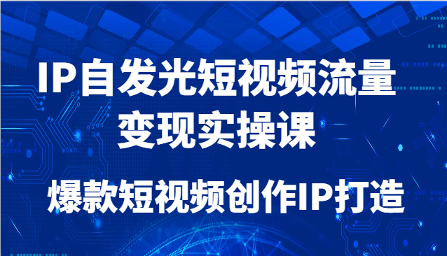 IP自发光短视频流量变现实操课，爆款短视频创作IP打造-源创极客