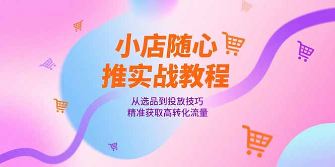 小店随心推实战教程，从选品到投放技巧，精准获取高转化流量-源创极客