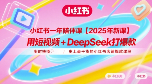 小红书一年陪伴课【2025年新课】，用短视频+deepSeek打爆款，史上最干货的小红书店铺爆款课程-源创极客
