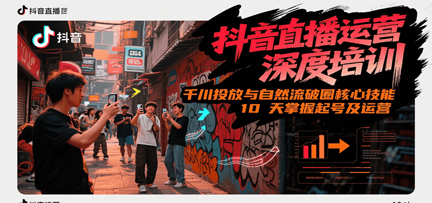 抖音直播运营深度培训，千川投放与自然流核心技能，10天掌握起号及运营(6-7月新课)-源创极客