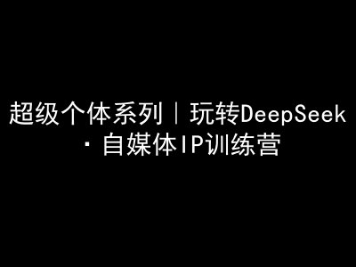 超级个体系列，玩转DeepSeek·自媒体IP训练营，deepseek教程-源创极客